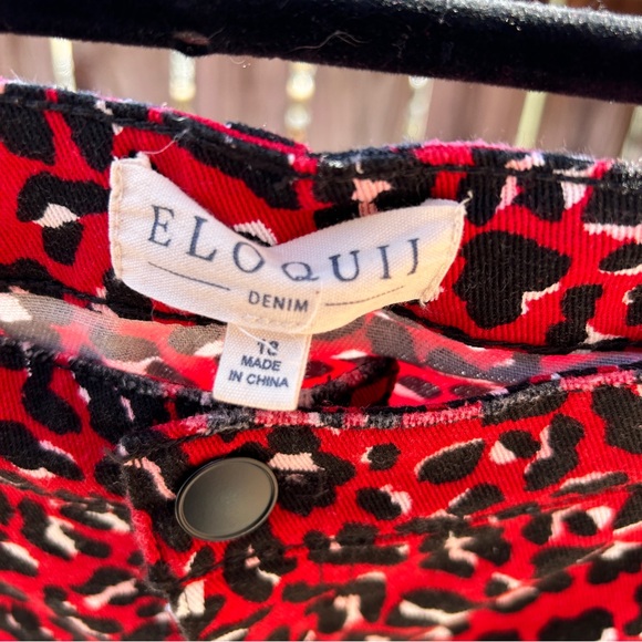 Eloquii Red Animal Print Crop Jeanz 18 - Picture 6 of 7